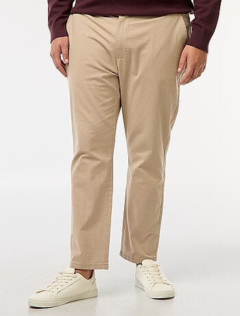 Calças chino lisas em algodão stretch