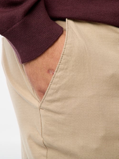 Calças chino lisas em algodão stretch - Kiabi