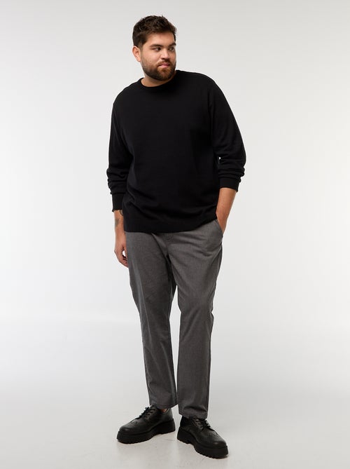 Calças chino lisas em algodão stretch - Kiabi
