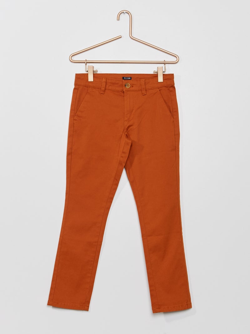 Calças chino Marrom - Kiabi