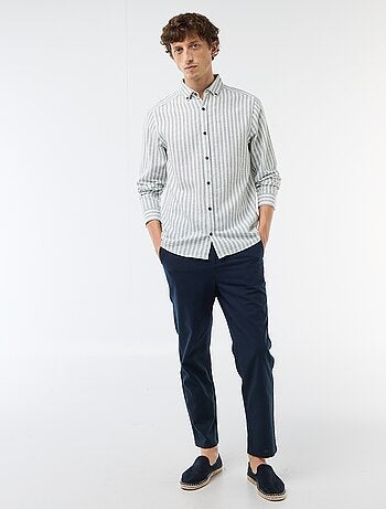 Calças chino regular em linho misto