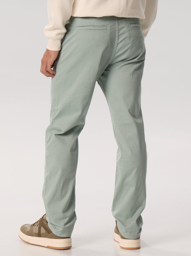 Calças chino regulares  -  L32 Azul - Kiabi