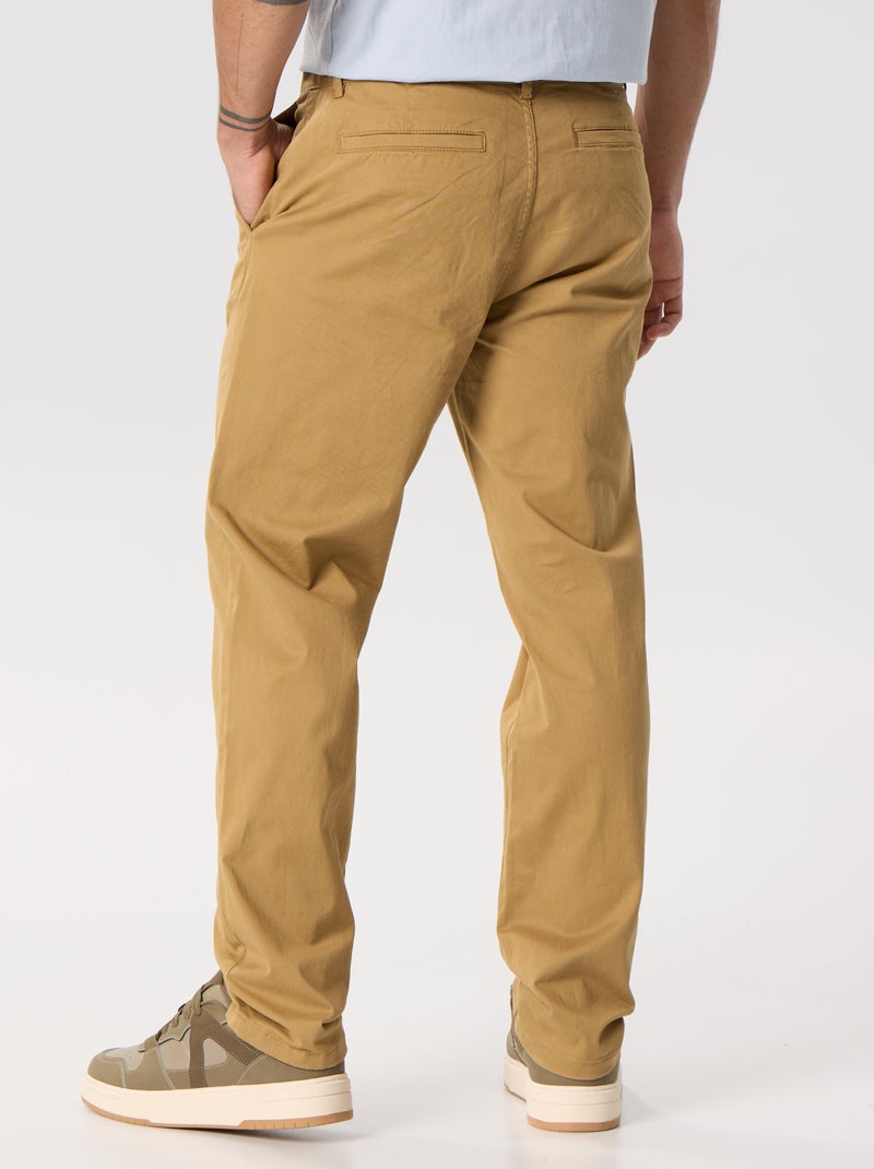 Calças chino regulares  -  L32 Verde - Kiabi