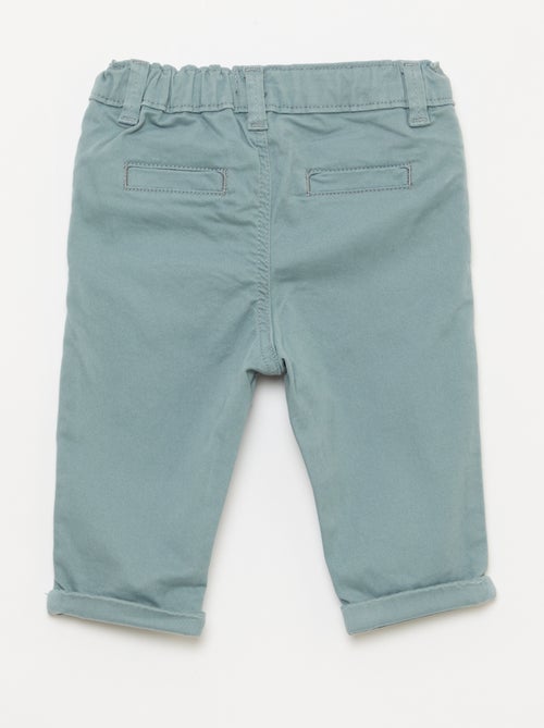 Calças chino retas em algodão stretch - Kiabi
