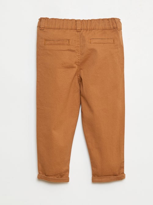 Calças chino retas em algodão stretch - Kiabi