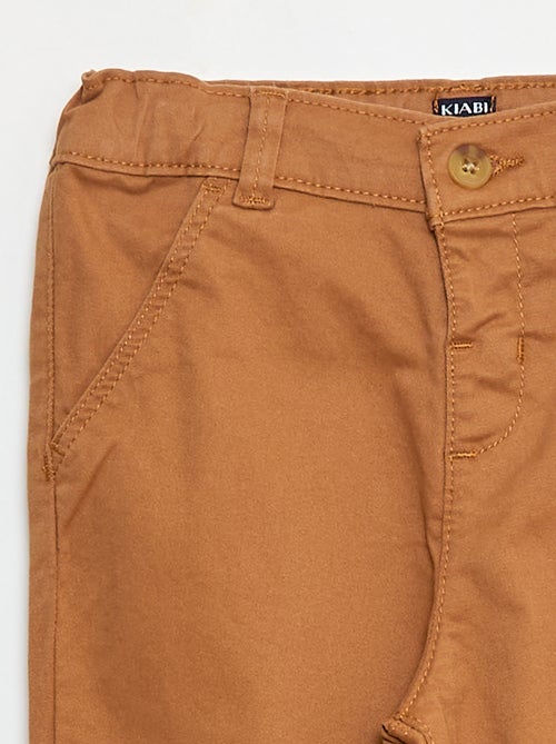 Calças chino retas em algodão stretch - Kiabi