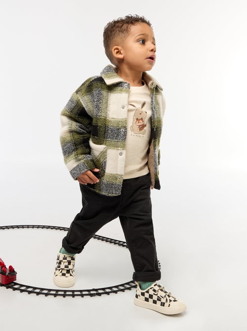 Calças chino retas em algodão stretch - Kiabi