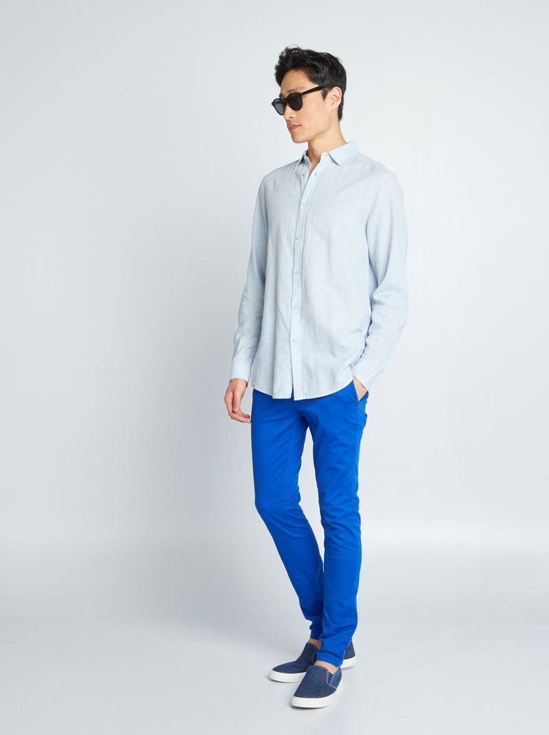 Calças chino skinny - L32 Azul - Kiabi