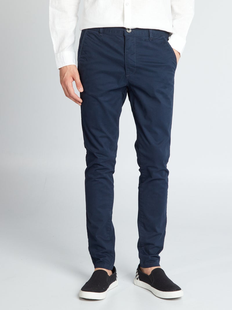 Calças chino skinny - L32 AZUL - Kiabi