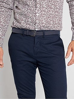 Calças chino skinny com cinto - Kiabi