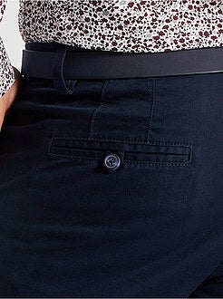 Calças chino skinny com cinto - Kiabi