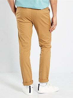 Calças chino skinny com cinto - Kiabi