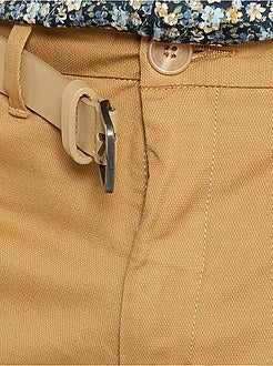 Calças chino skinny com cinto - Kiabi