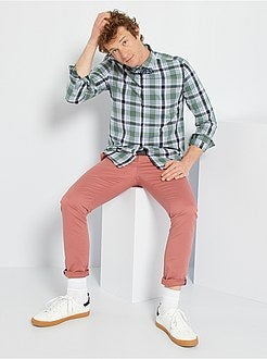 Calças chino skinny com cinto - Kiabi