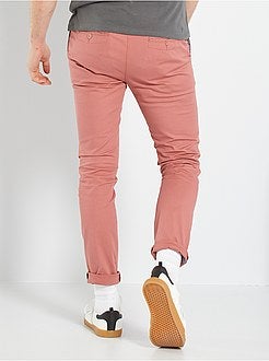 Calças chino skinny com cinto - Kiabi
