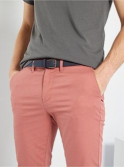 Calças chino skinny com cinto - Kiabi