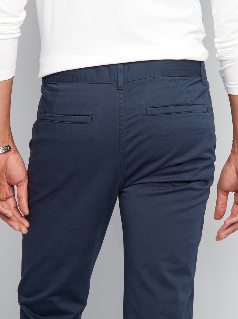 Calças chino skinny L30 Azul Marinho - Kiabi
