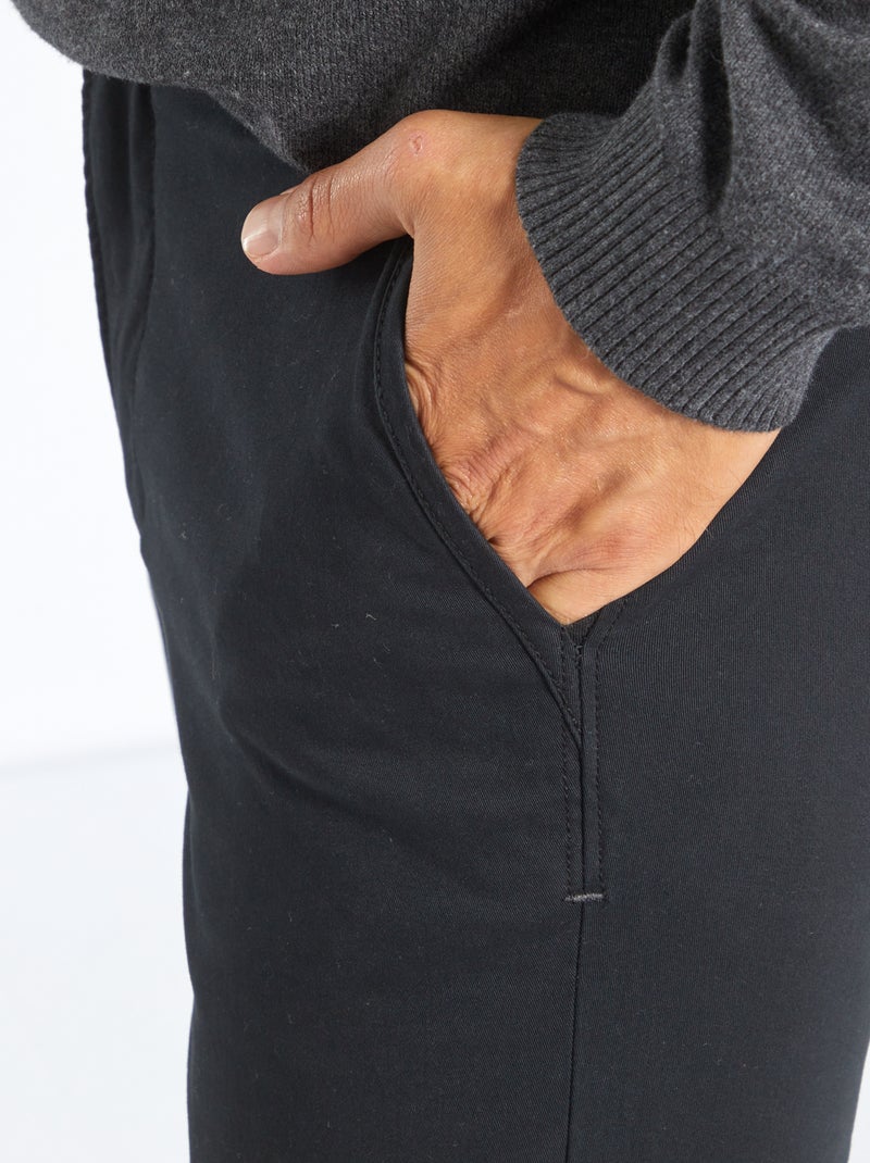 Calças chino skinny L30 Preto - Kiabi