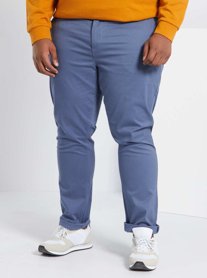 Calças chino slim  - L32 AZUL - Kiabi