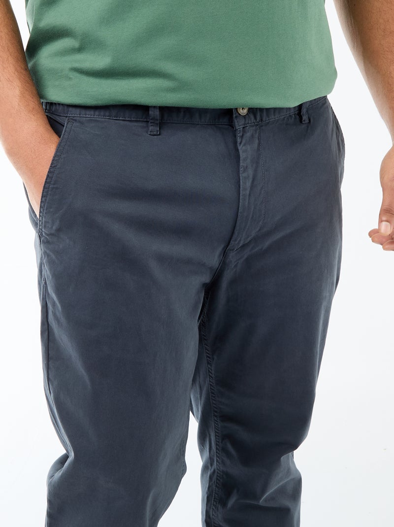 Calças chino slim  - L32 Azul - Kiabi