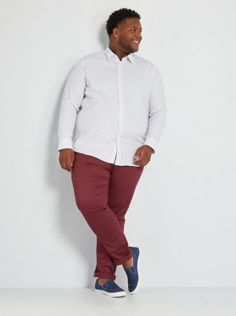 Calças chino slim  - L32 Bordô escuro - Kiabi