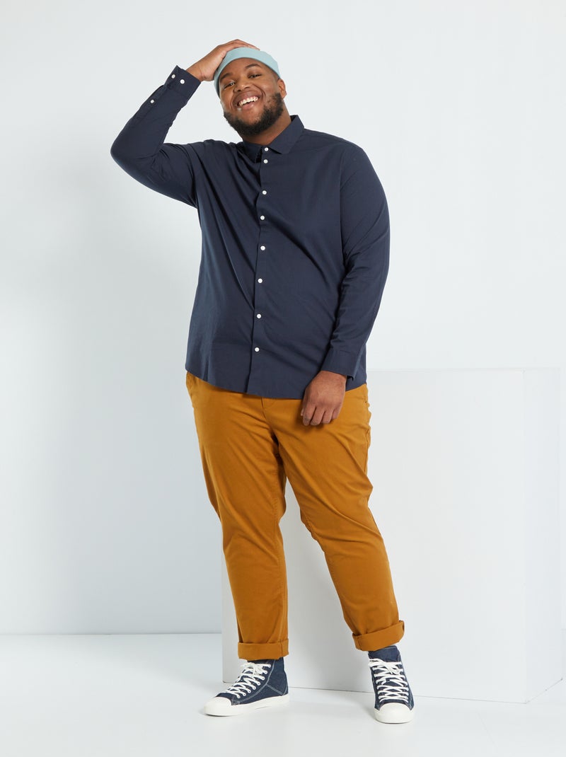 Calças chino slim  - L32 CAQUI - Kiabi