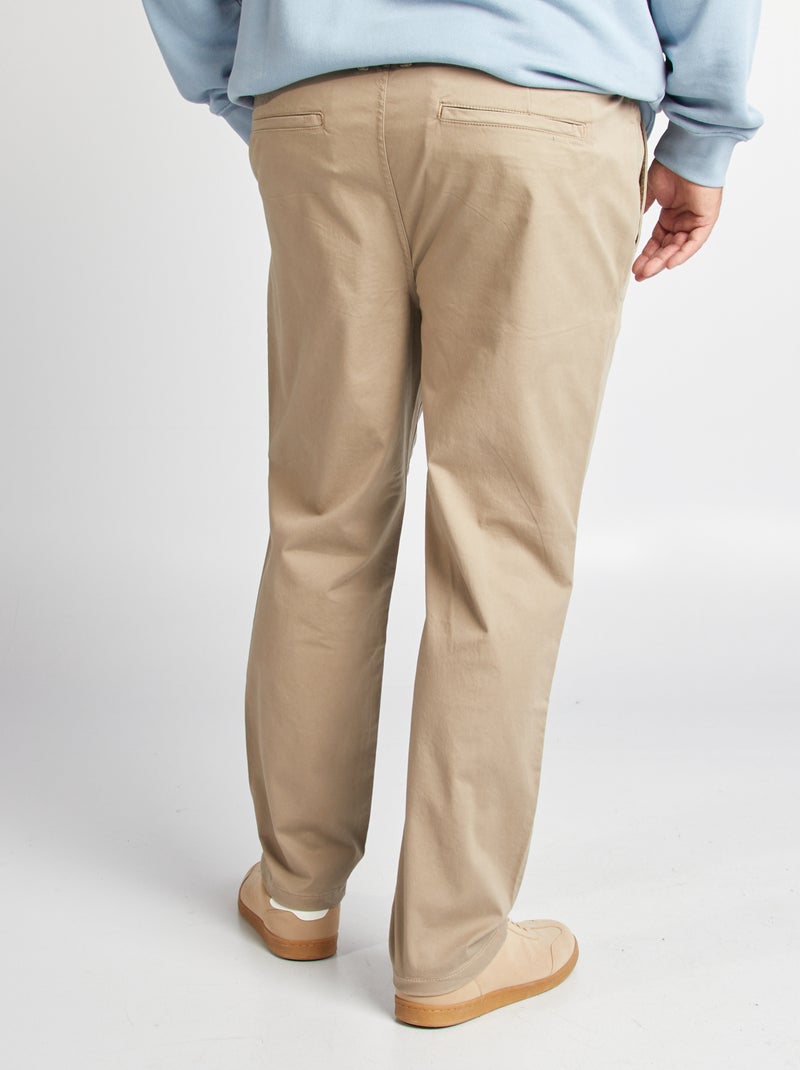Calças chino slim  - L32 CASTANHO - Kiabi
