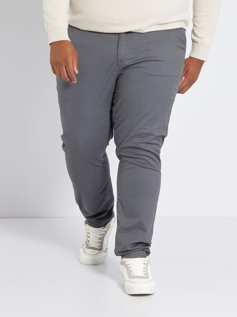 Calças chino slim  - L32 CINZA - Kiabi