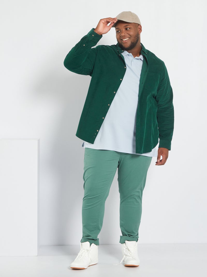 Calças chino slim  - L32 VERDE - Kiabi