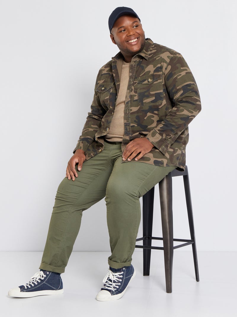 Calças chino slim  - L32 VERDE - Kiabi