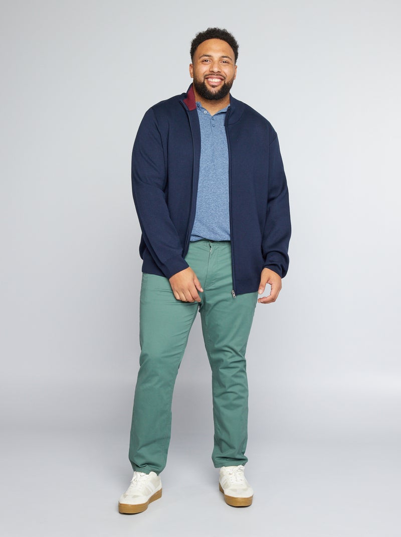 Calças chino slim  - L32 VERDE - Kiabi