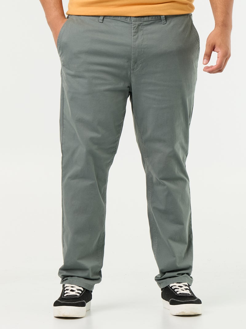 Calças chino slim  - L32 Verde - Kiabi