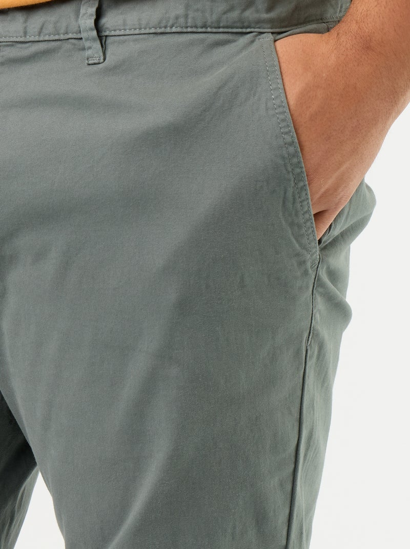 Calças chino slim  - L32 Verde - Kiabi