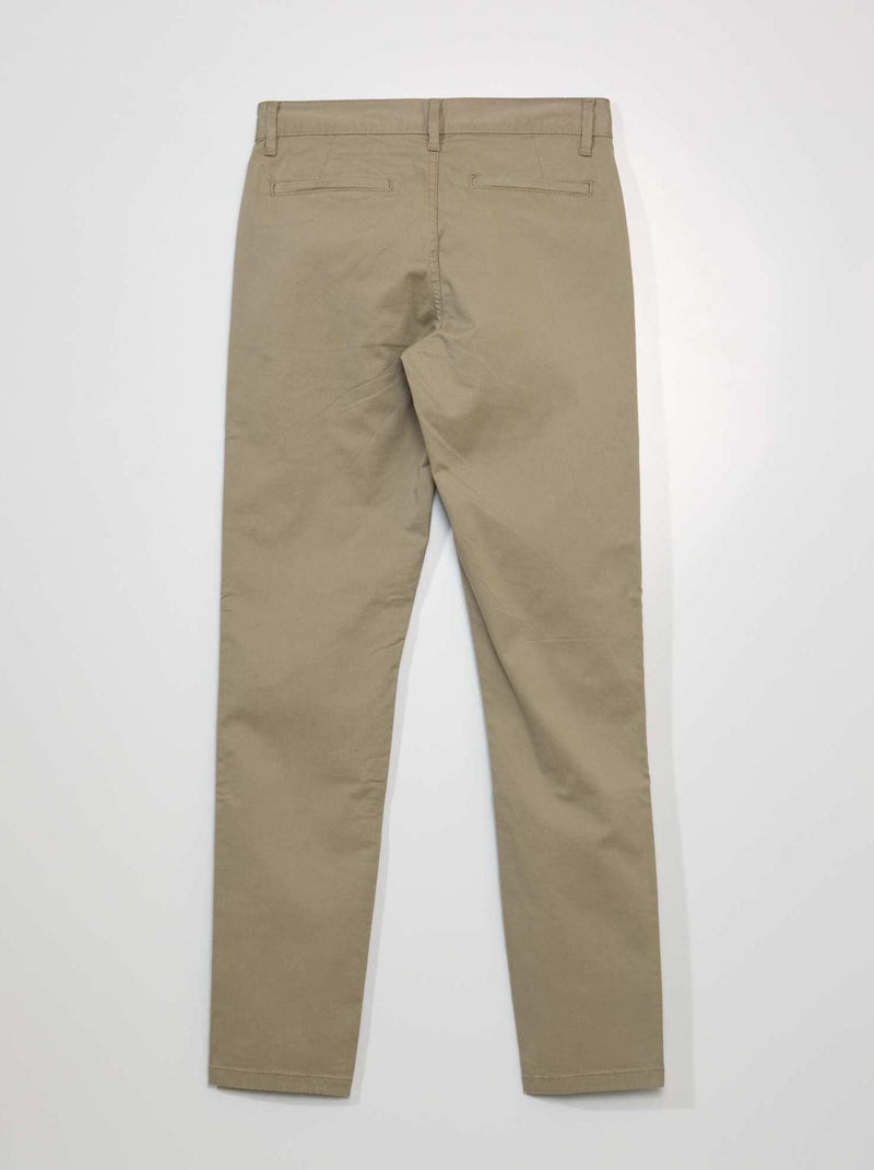 Calças chino slim  - L34 BEGE - Kiabi