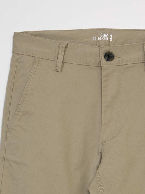 Calças chino slim  - L34 - Kiabi