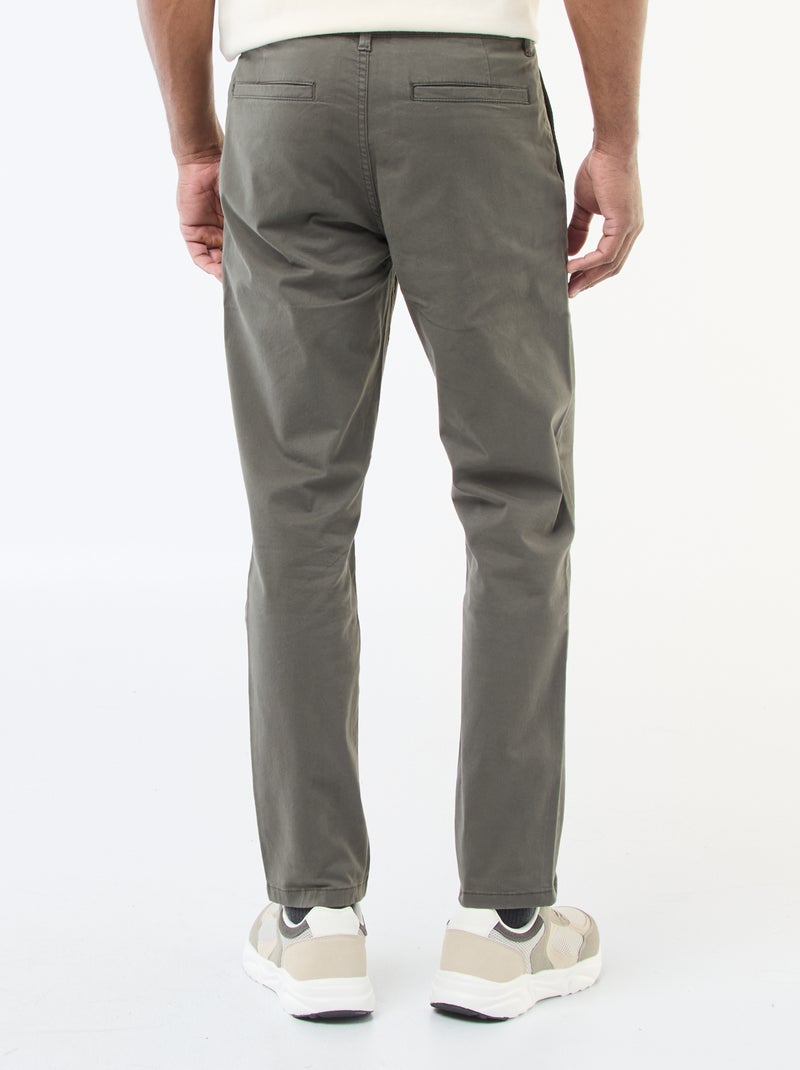 Calças chino slim  - L34 Caqui - Kiabi