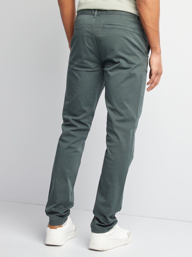 Calças chino slim  - L34 CAQUI - Kiabi