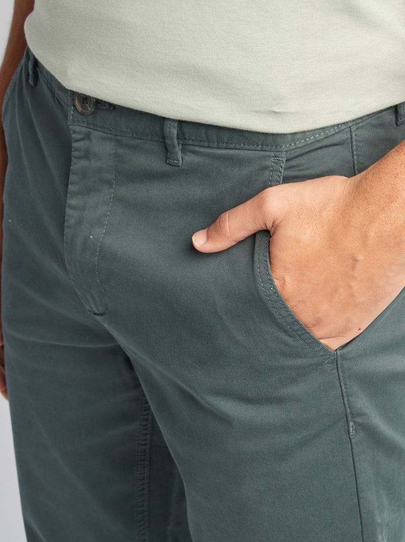 Calças chino slim  - L34 CAQUI - Kiabi