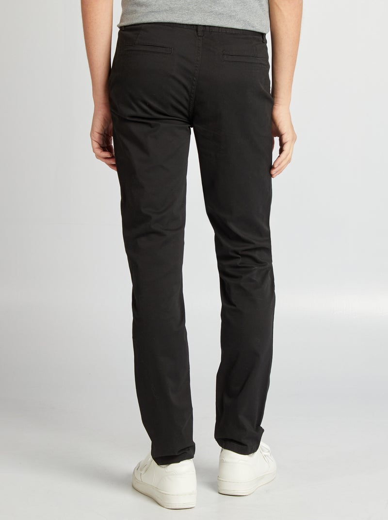 Calças chino slim  - L34 PRETO - Kiabi