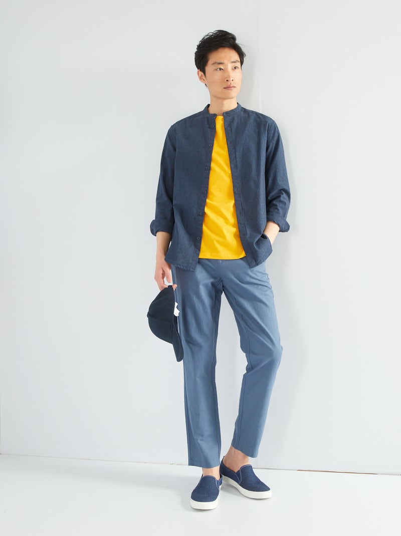 Calças chino slim AZUL - Kiabi