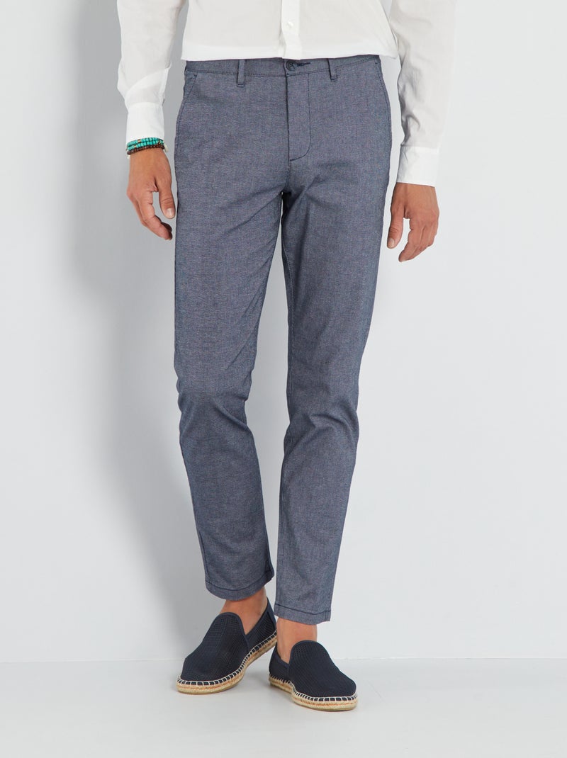 Calças chino slim AZUL - Kiabi