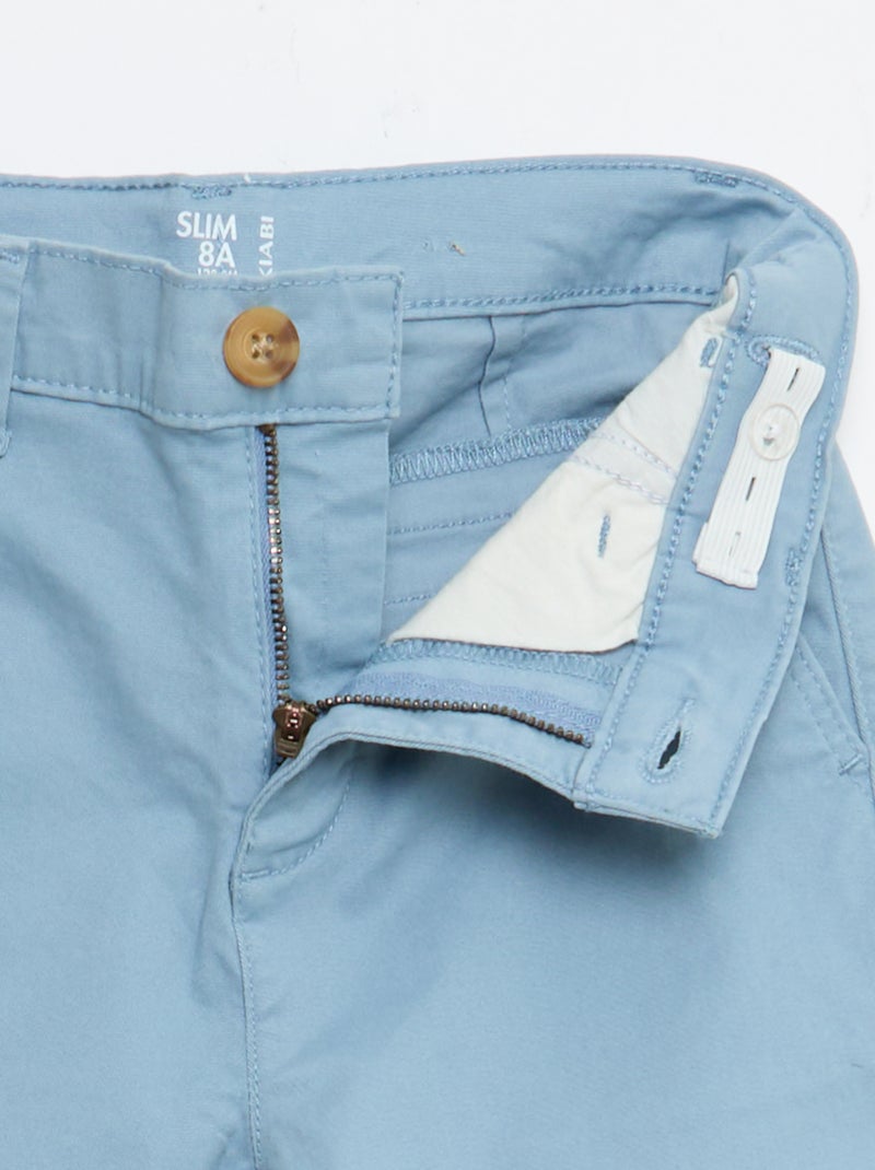 Calças chino slim Azul - Kiabi