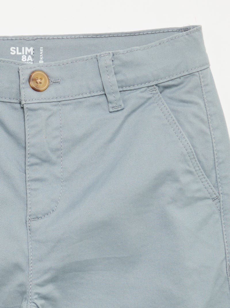Calças chino slim Azul - Kiabi