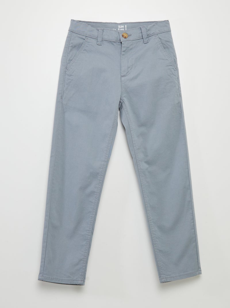 Calças chino slim AZUL - Kiabi