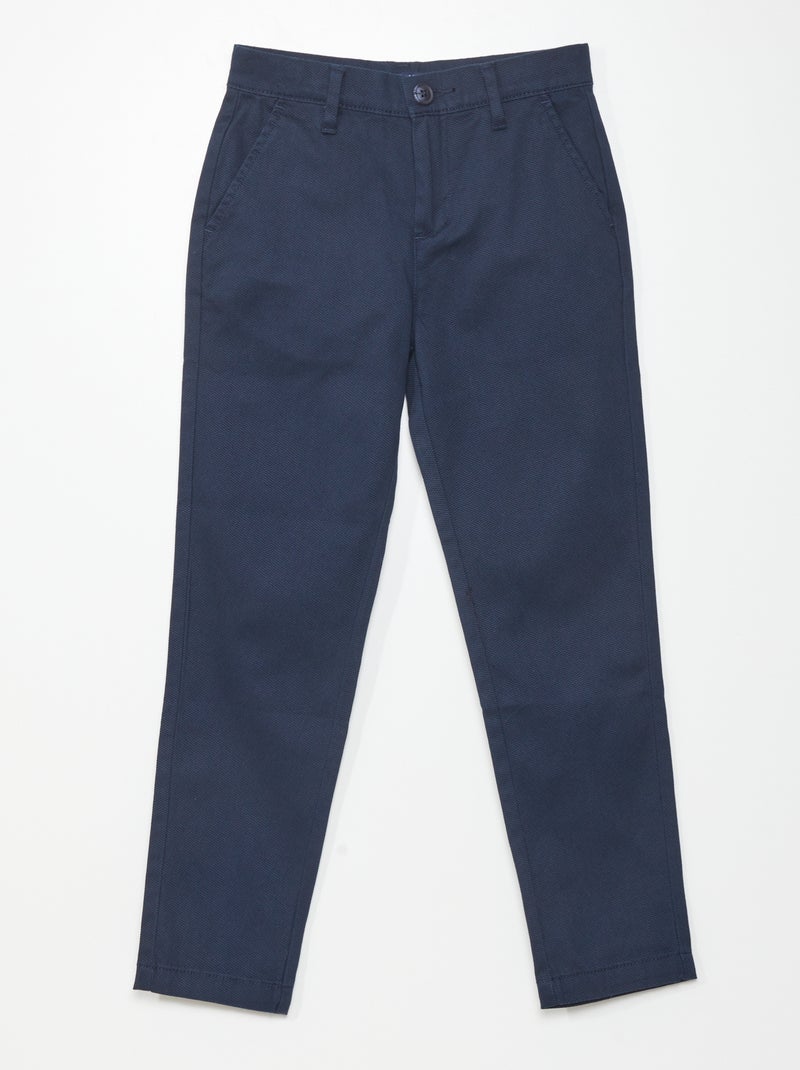 Calças chino slim Azul Marinho - Kiabi