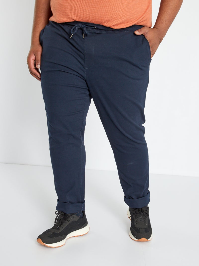 Calças chino slim Azul Marinho - Kiabi