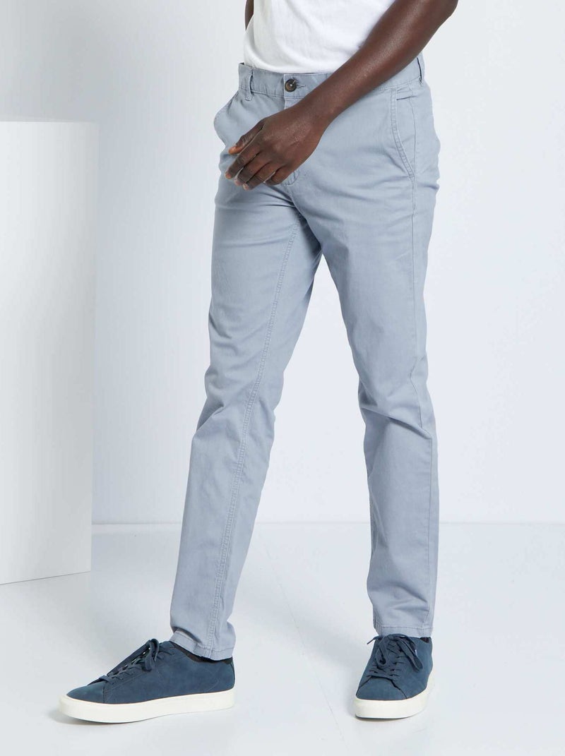 Calças chino slim AZUL - Kiabi