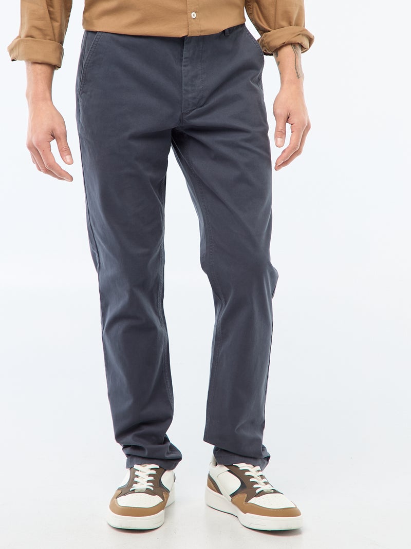 Calças chino slim Azul - Kiabi