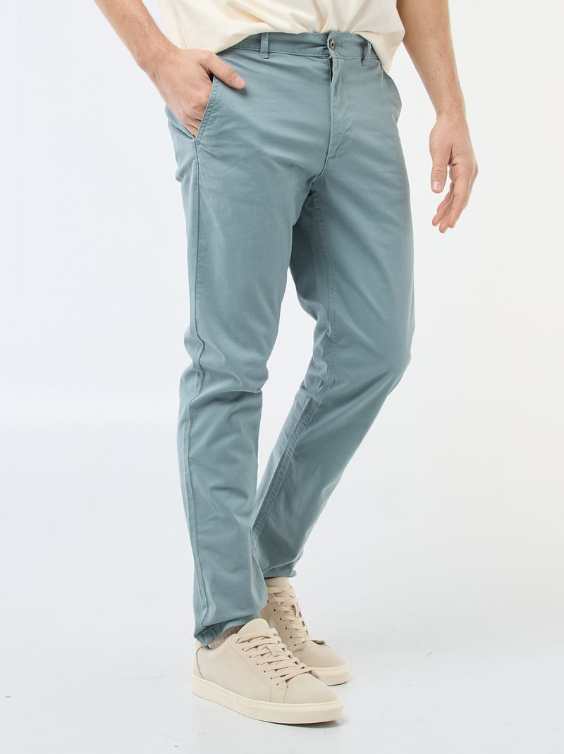 Calças chino slim Azul - Kiabi