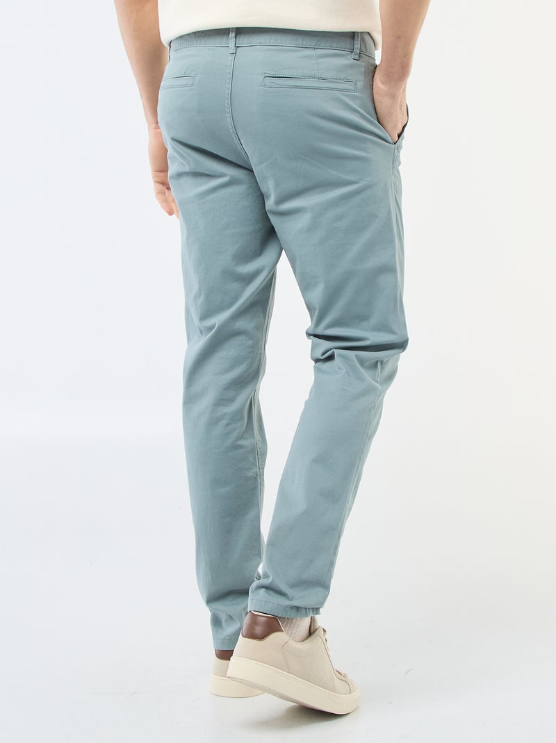 Calças chino slim Azul - Kiabi